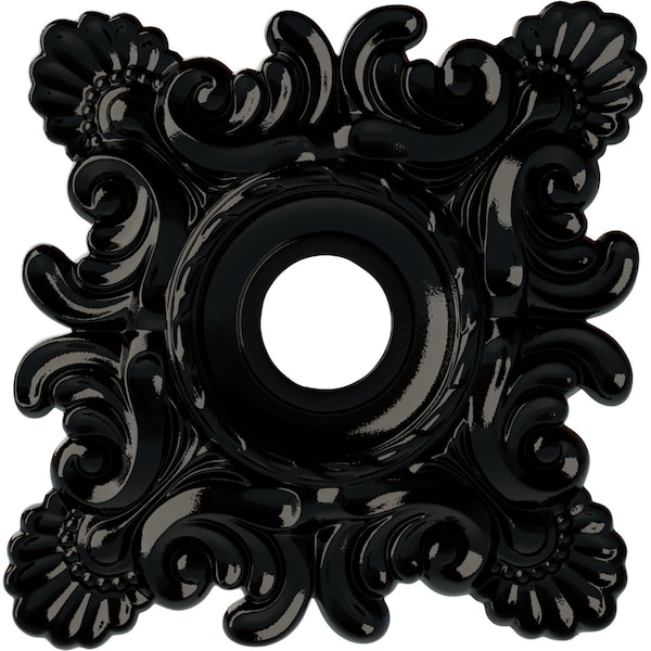 Ekena Millwork Crawley Ceiling Medallion (Canopies up to 6 3/4"), 18"W x 18"H x 3 1/4"ID x 1 1/2"P, Black Pearl CM18CRBPS - main